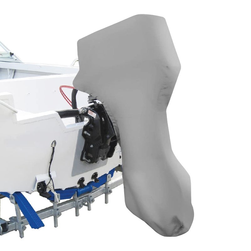 Seamander Outboard Motor Cover,Full Motor Outboard Cover, Engines Cover Waterproof Boat Cover (Grey(600D), Fits for 175-225 HP) - Image 1